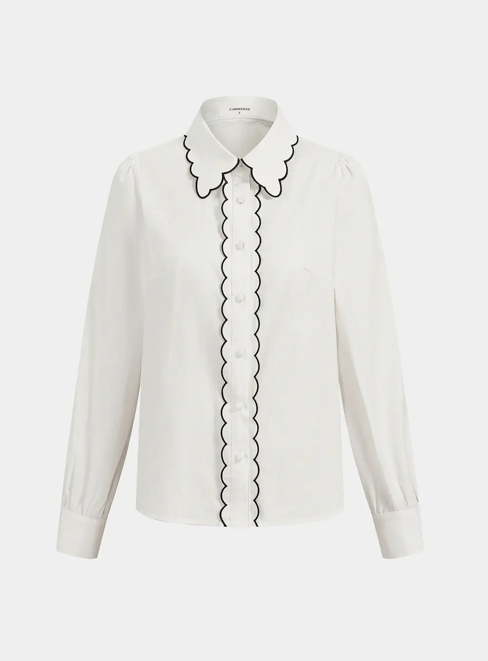 Cotton Scallop Trim Shirt & Shorts Set