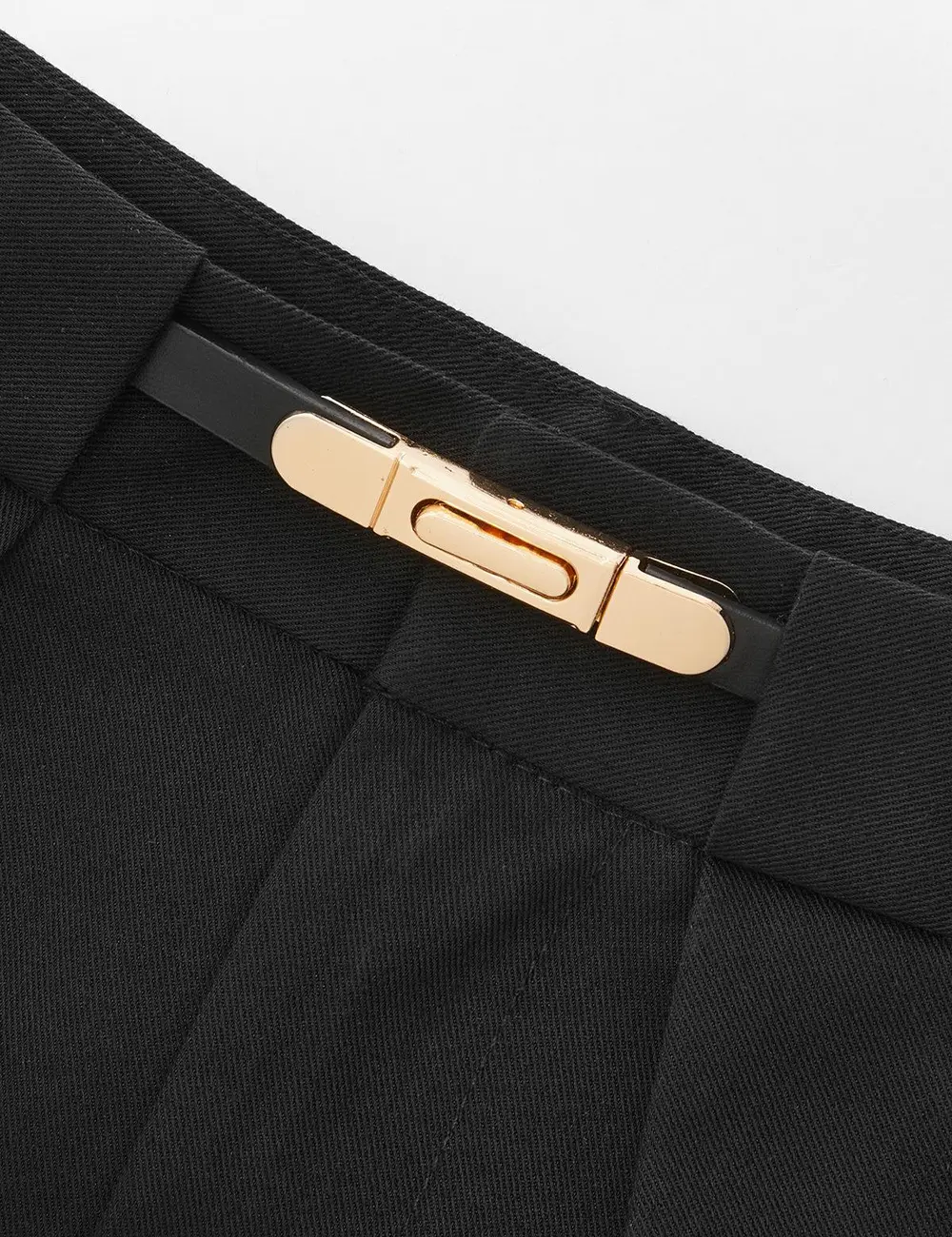 Mid-Waist Belted Casual Shorts