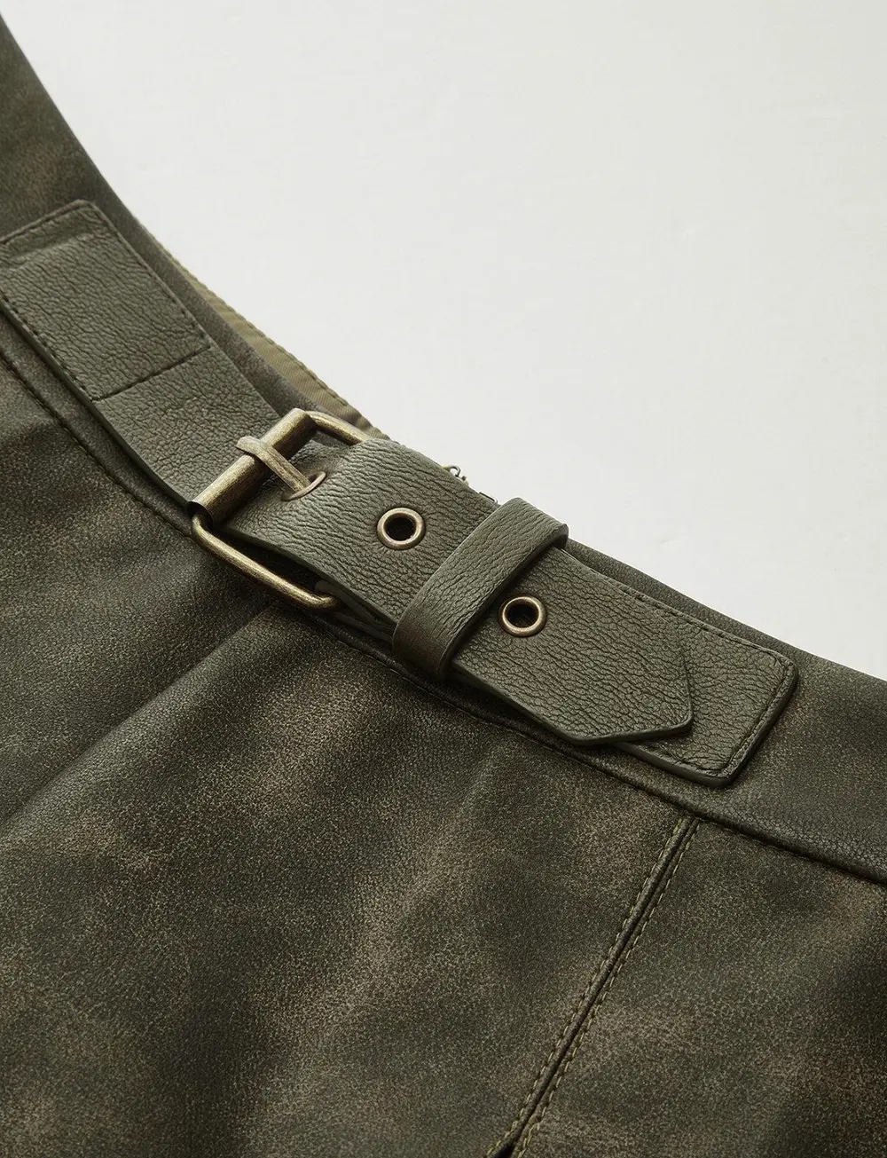 Faux Leather Pleated Shorts