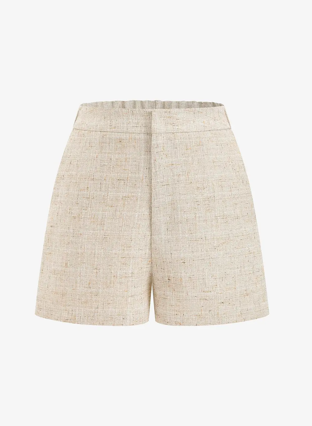 Tweed Buttoned Vest & Mini Shorts Set