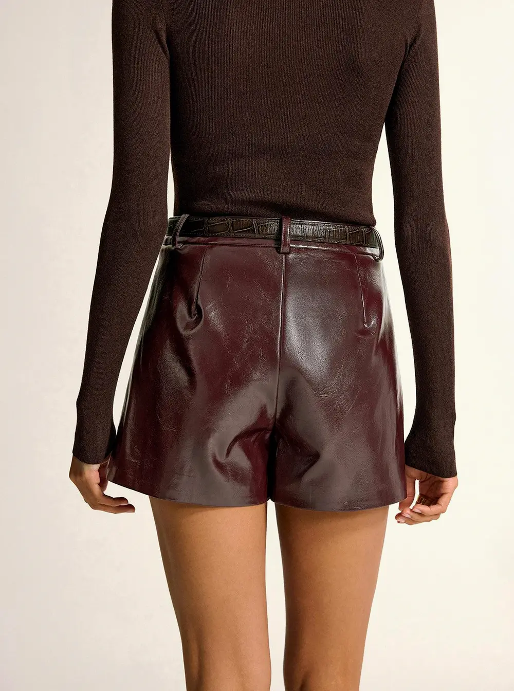 PU Leather Shorts without Belt