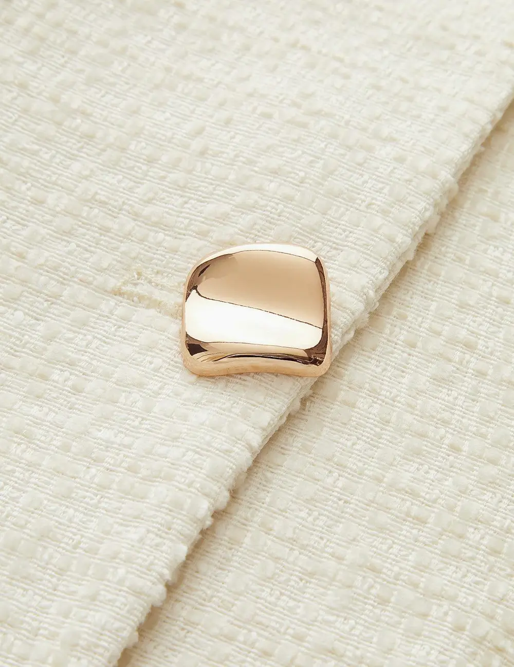 Metal Button Tweed Vest & Shorts Set