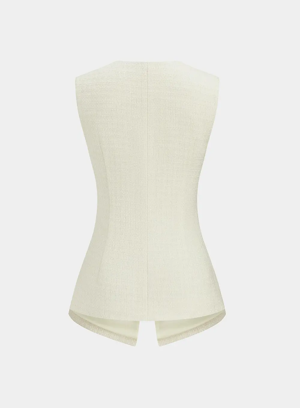 Metal Button Tweed Vest & Shorts Set