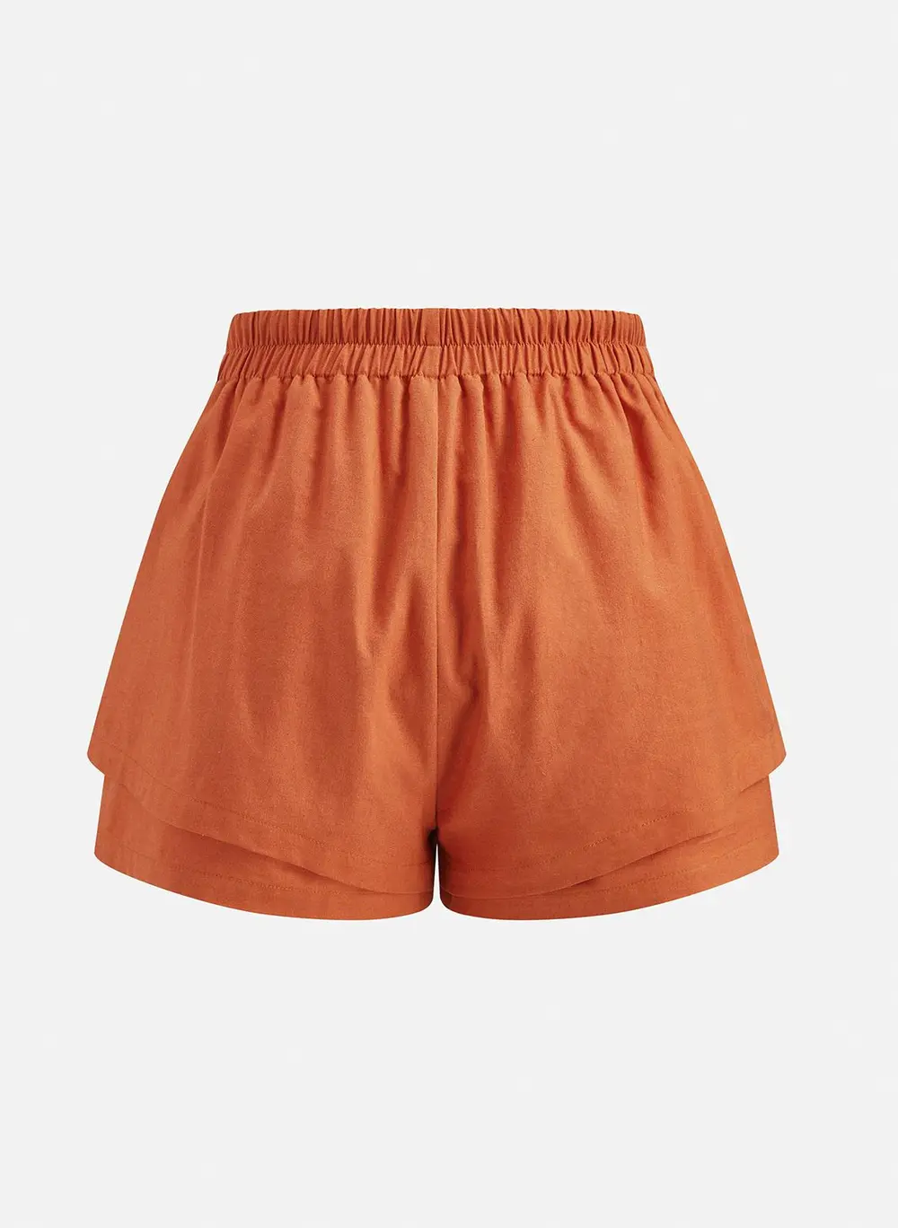 Linen Blend Shirt & Layered Hem Shorts Set