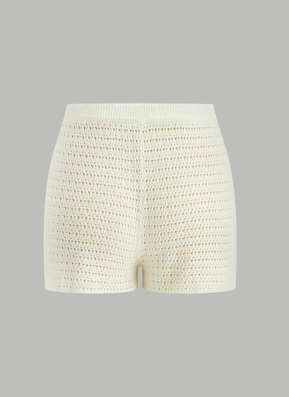 Semi-Sheer Crochet Knit Shorts