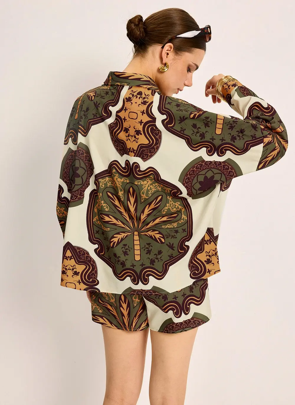 Printed Shirt Shorts Set