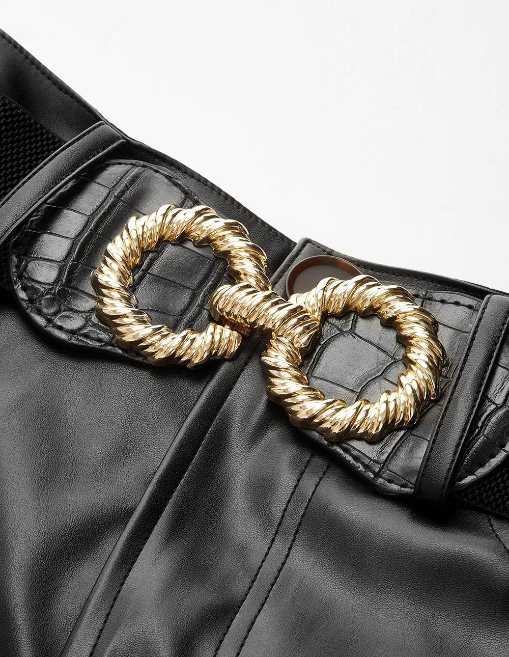 Belted Faux Leather Shorts