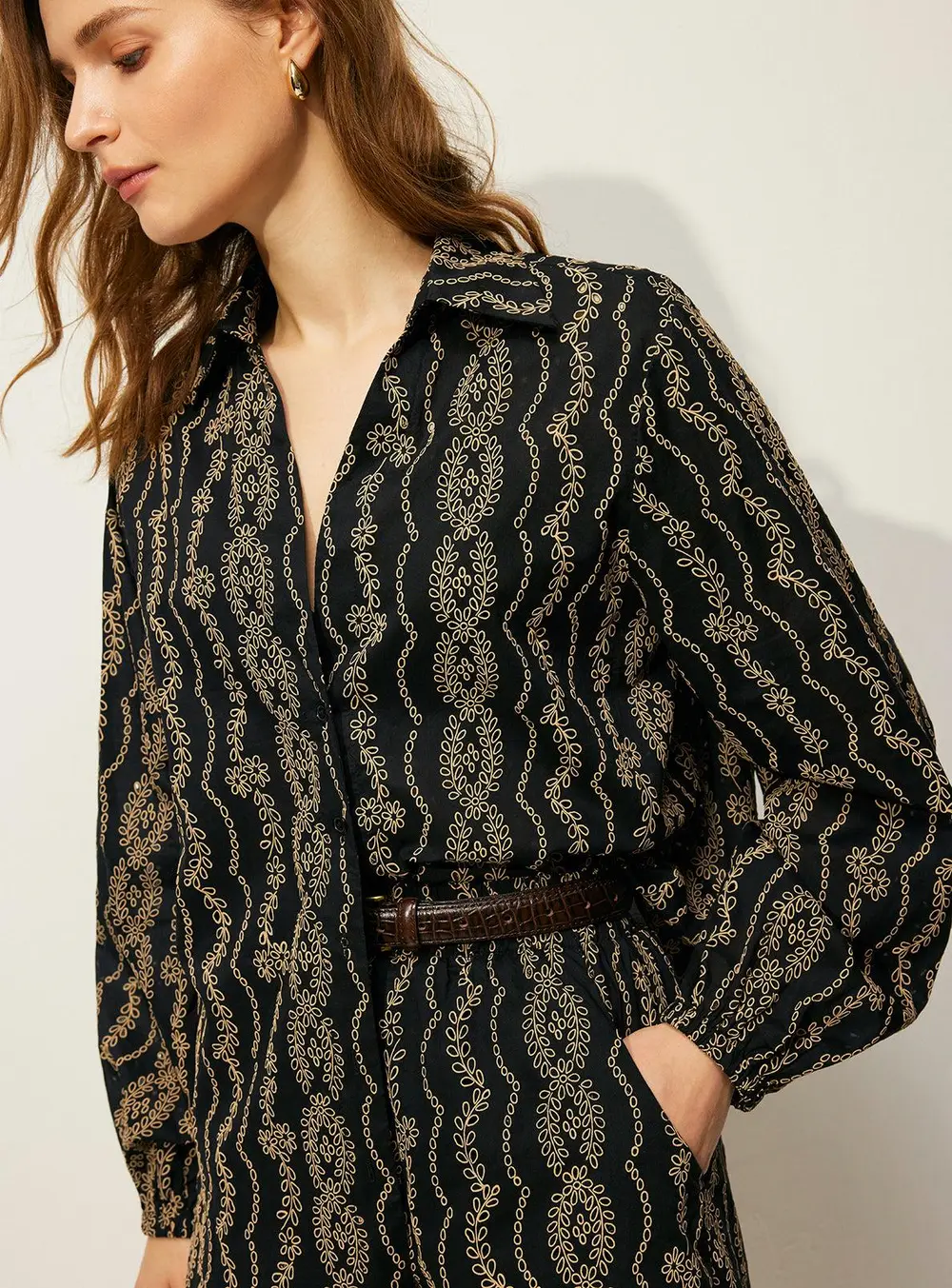 Printed Shirt Shorts Set Without Belt