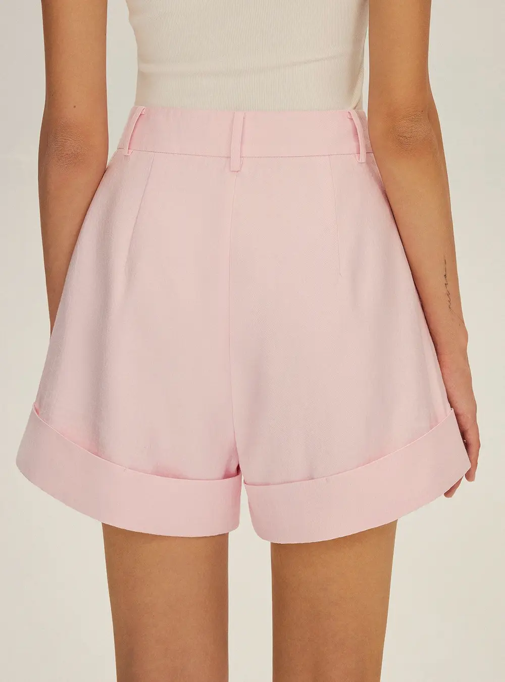 High-Waisted Cuffed Shorts