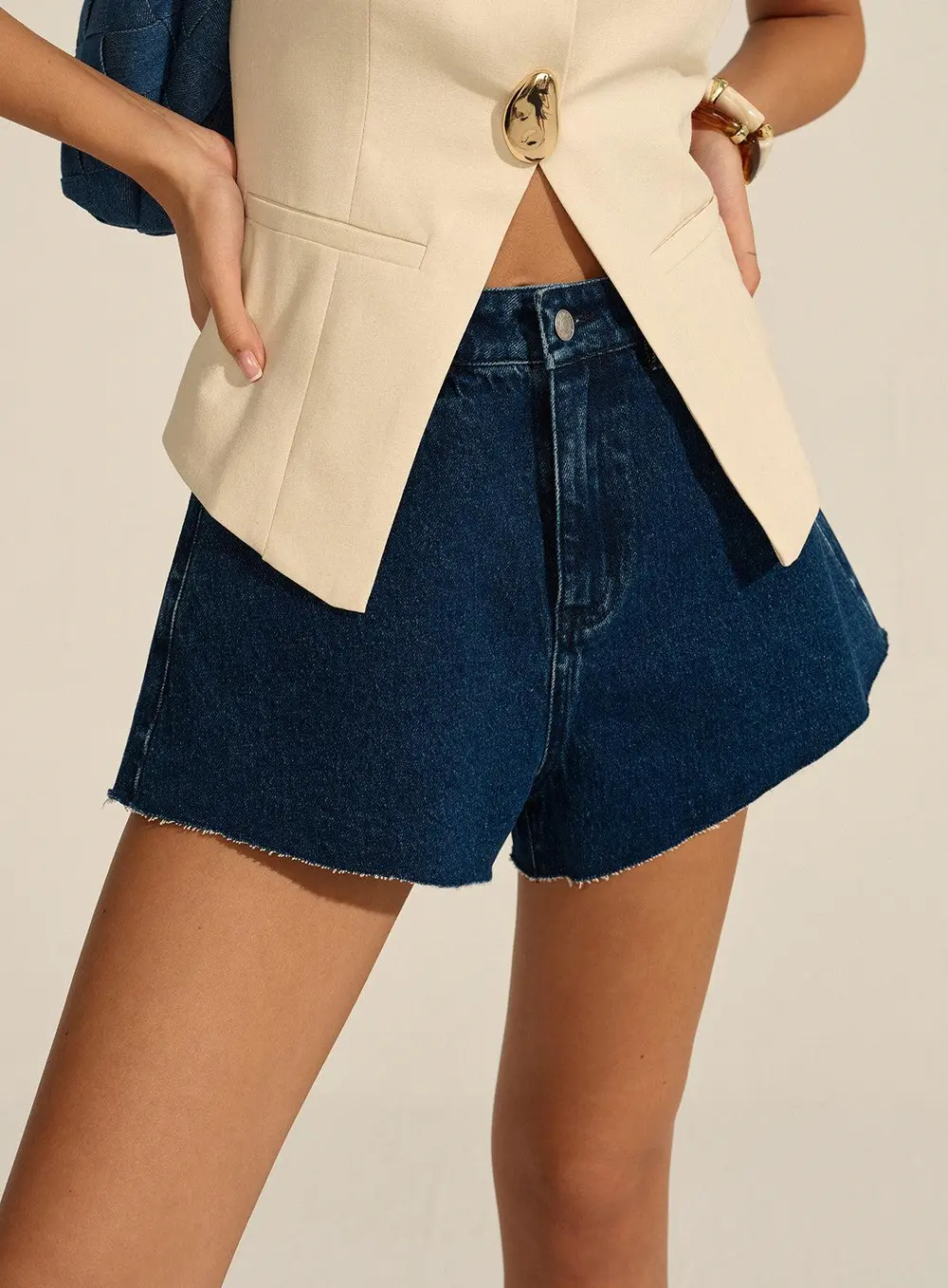 Mid-Waisted Denim Shorts