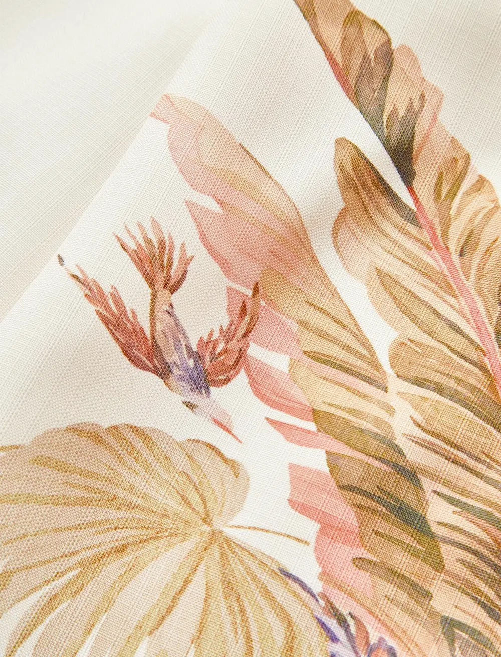 Belted Tropical Print Mid-Waist Shorts