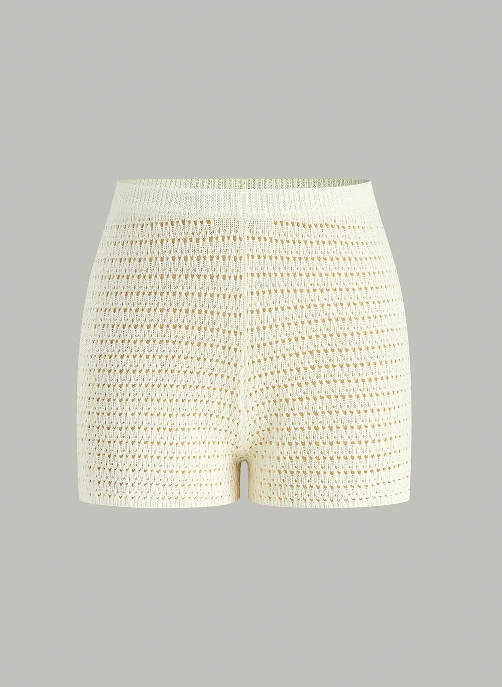 Semi-Sheer Crochet Knit Shorts