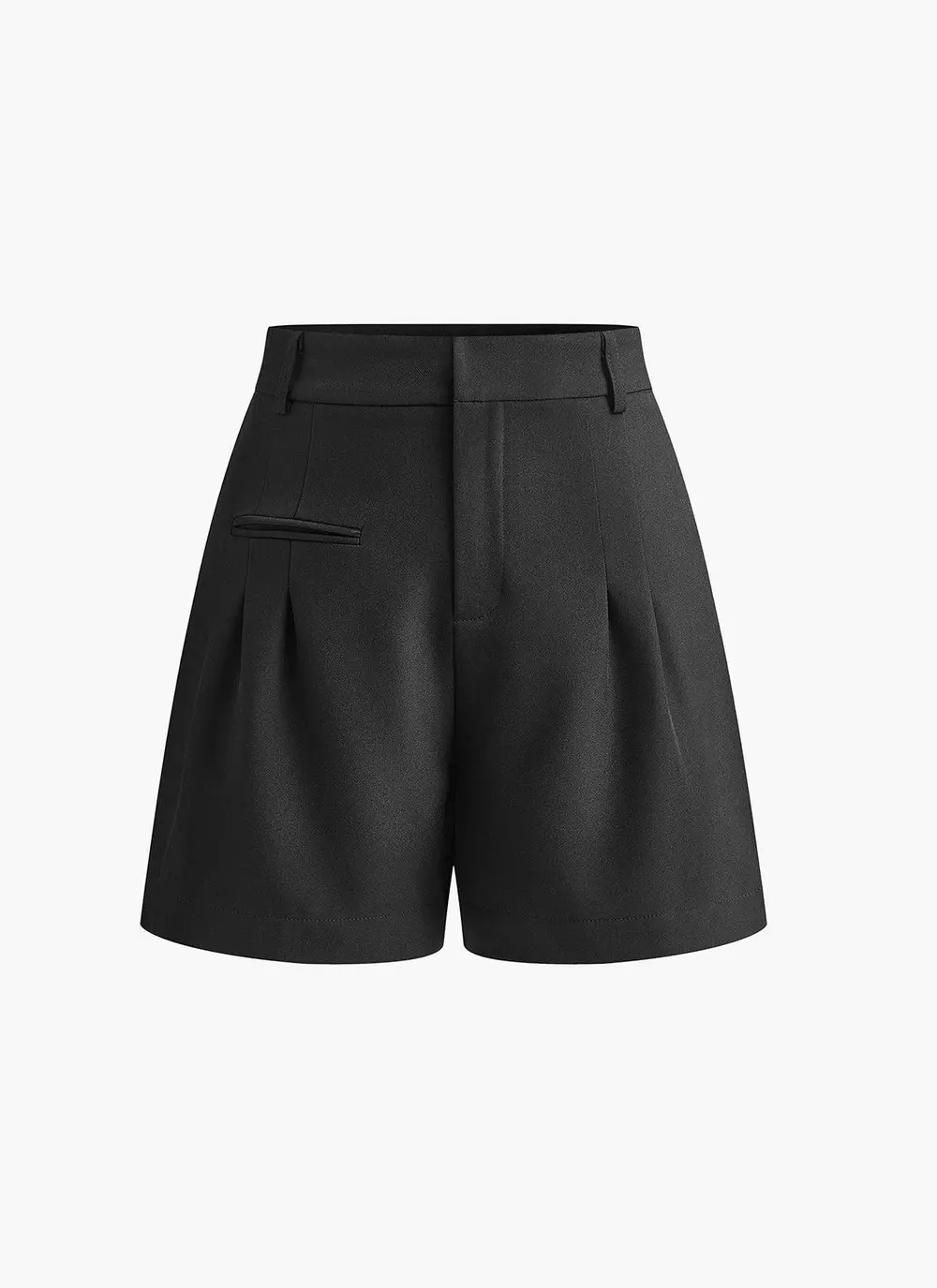 Semi-Sheer Mid-Waist Shorts Without Belt