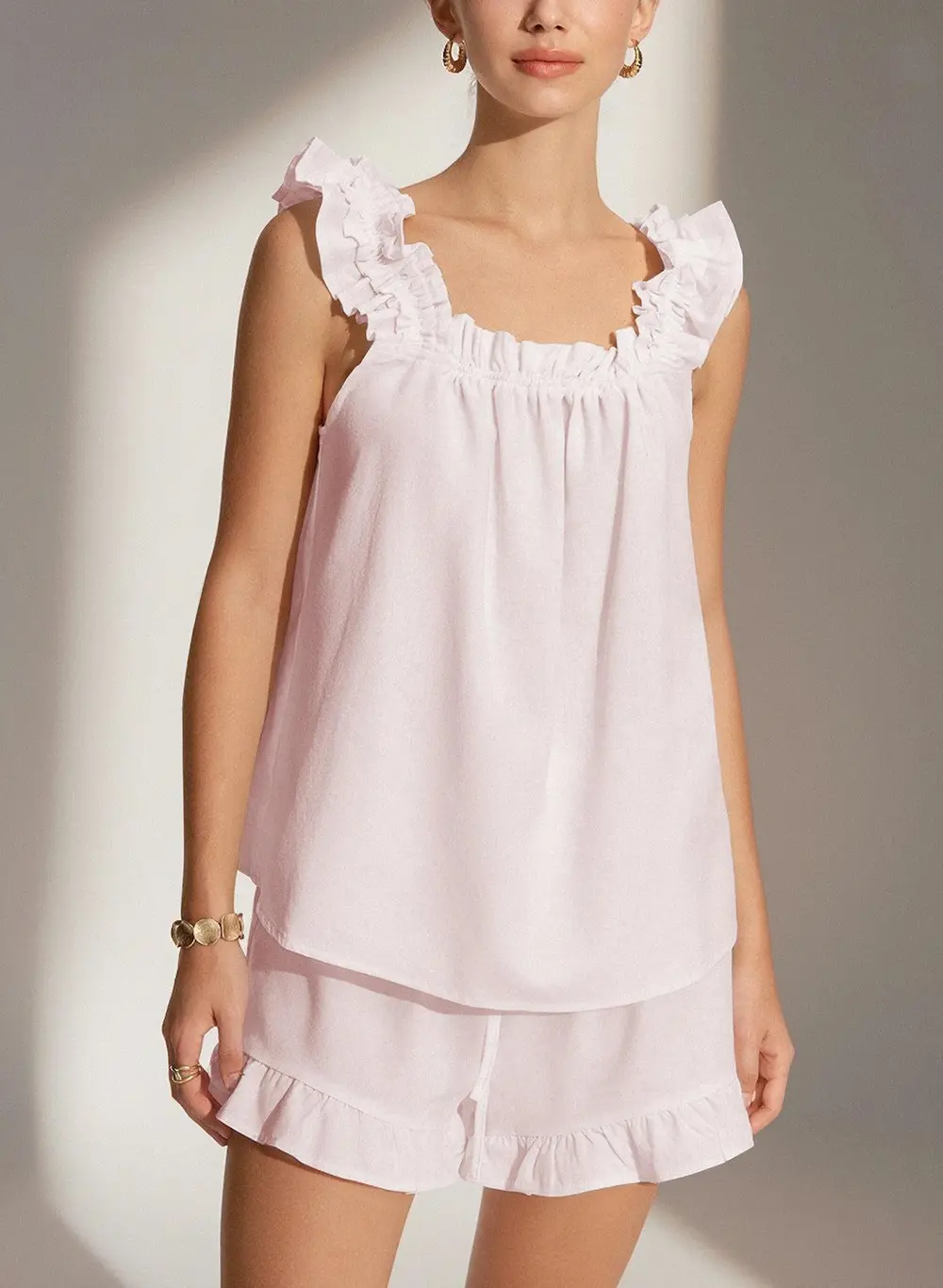 Pure Cotton Ruffle Shorts Set