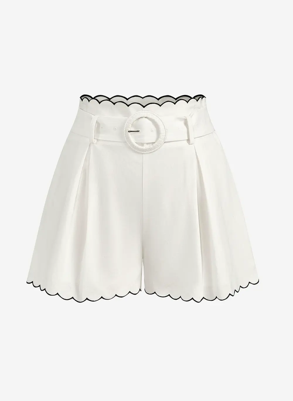 Cotton Scallop Trim Shirt & Shorts Set