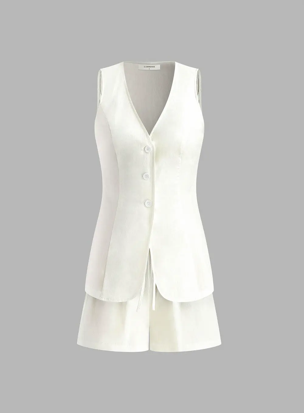 Drawstring Split Casual Shorts Set