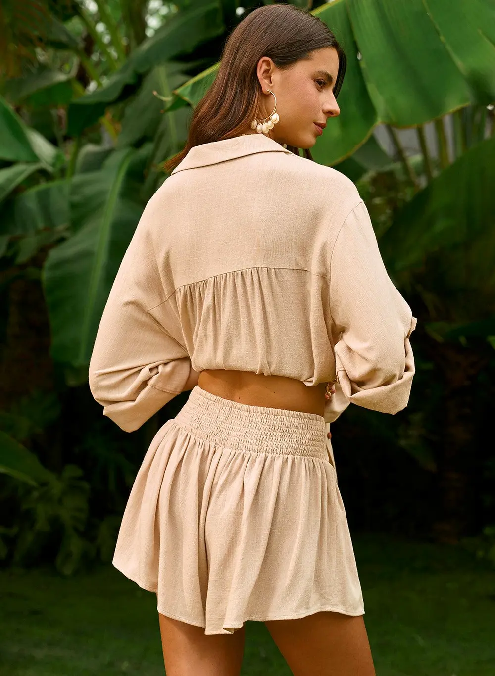 Embroidered Detail Shorts Set