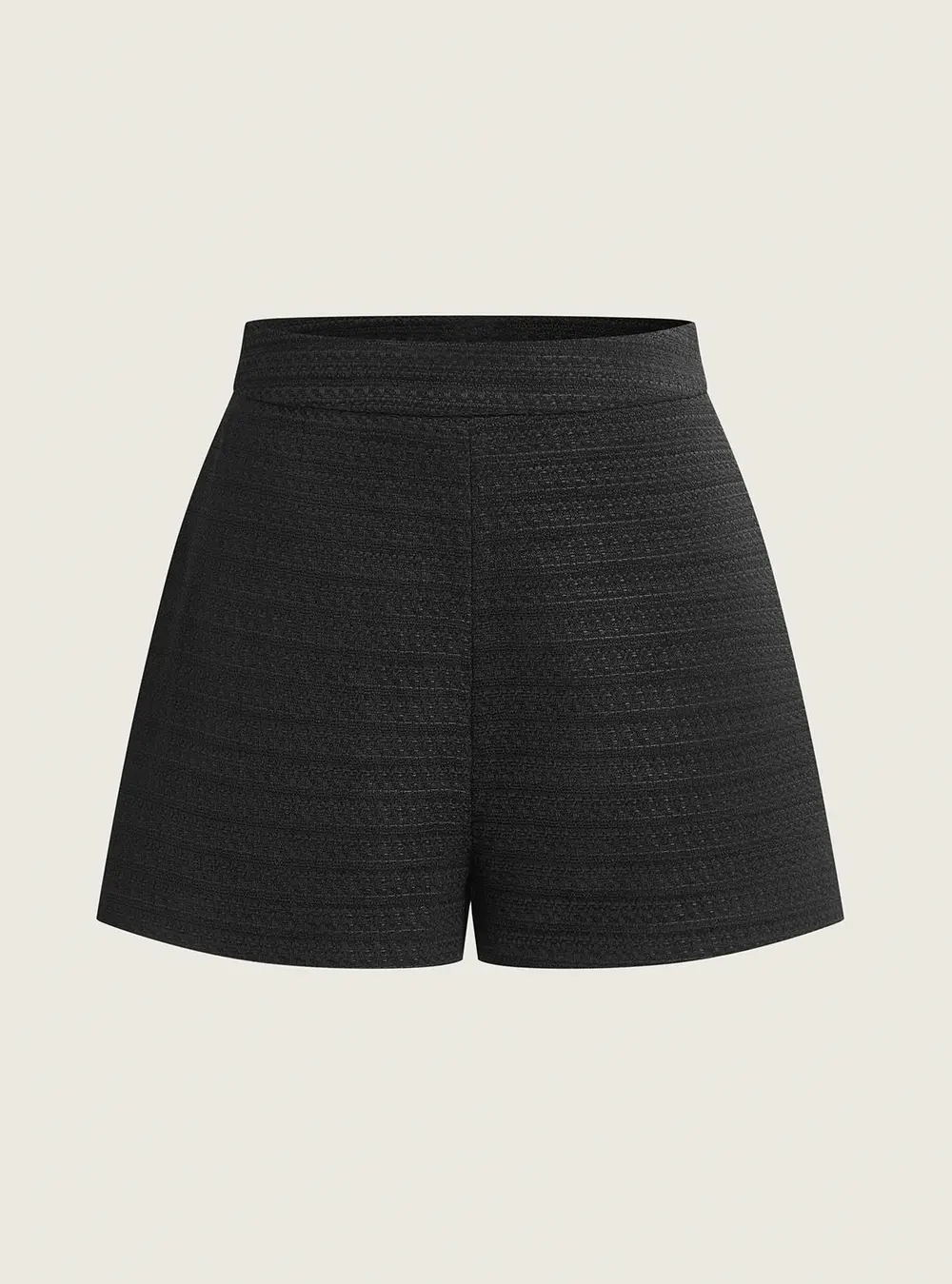 Pocketed Tweed Metal Button Shorts Set