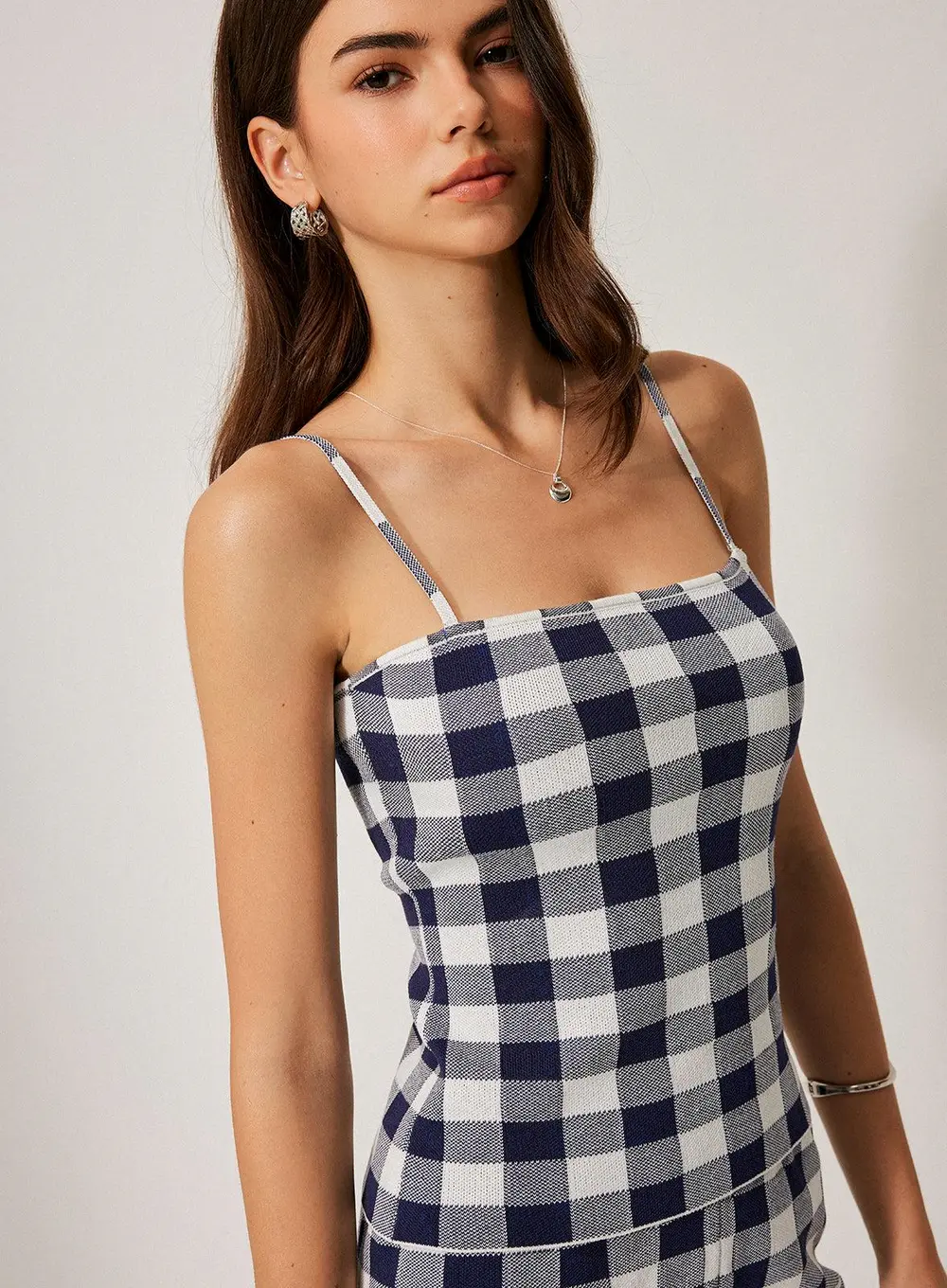 Checkerboard Knit Shorts Set