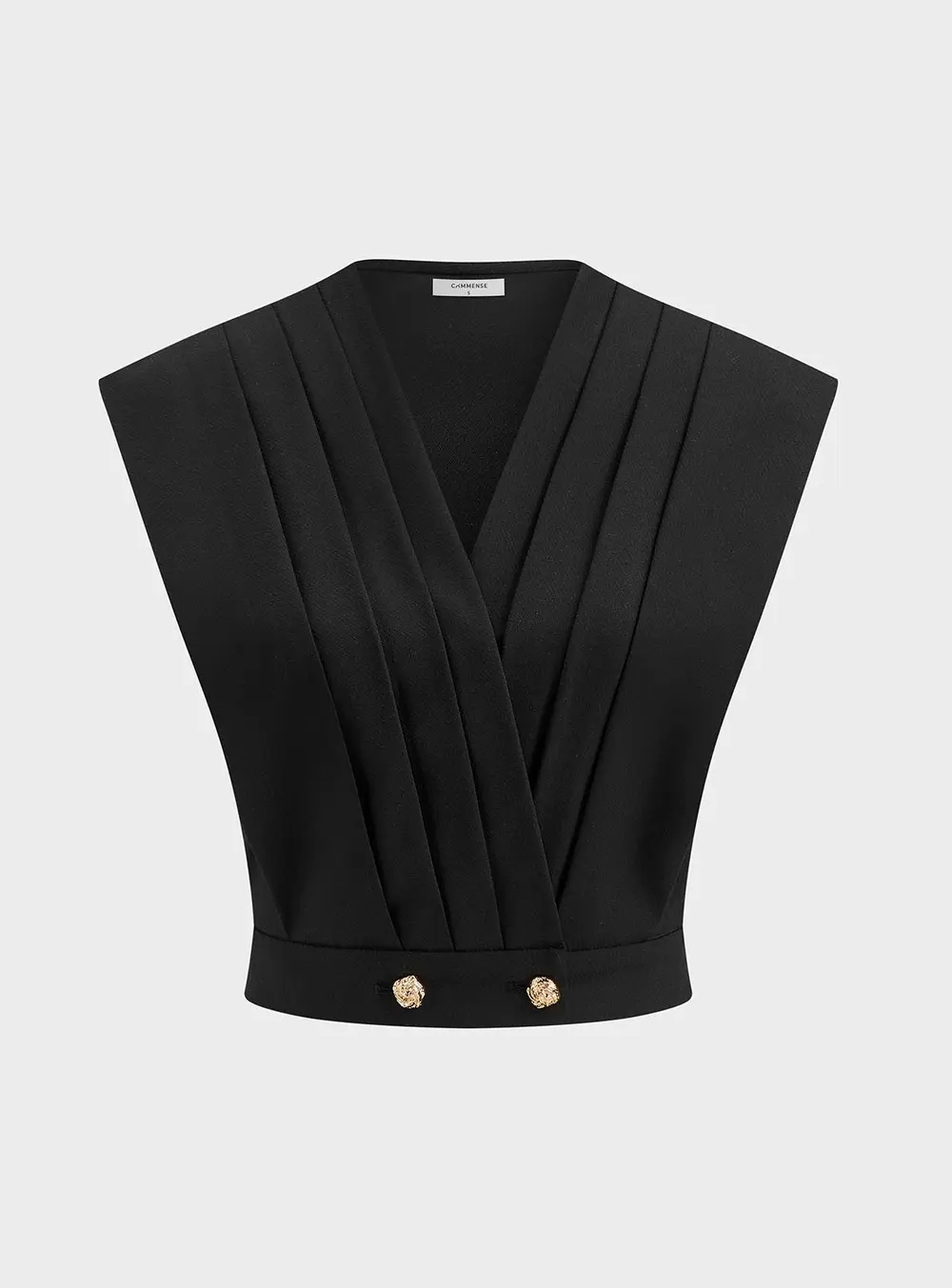 Linen-Blend Pleated Top & Buckle Shorts Set