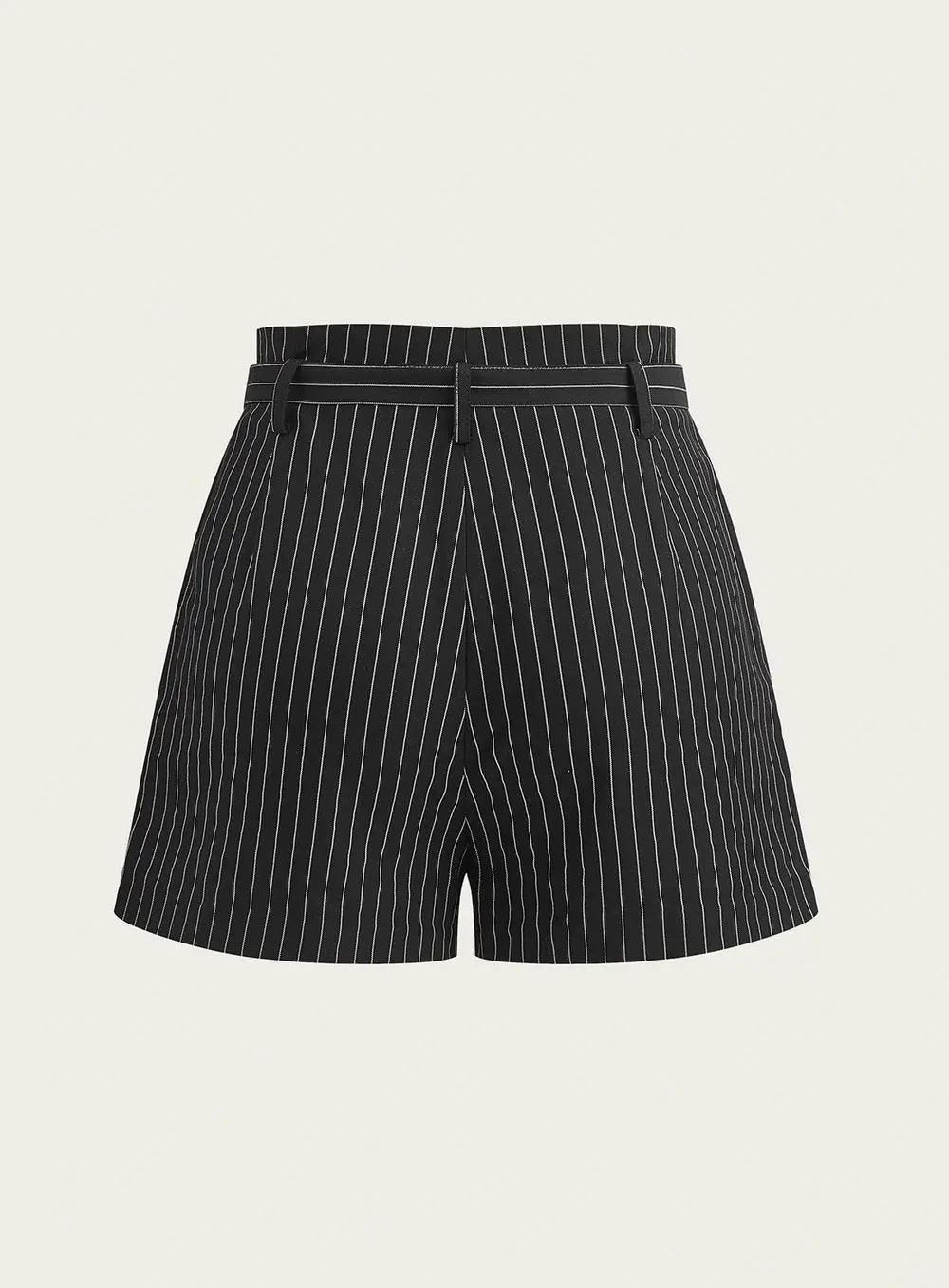 Belted Striped Shorts