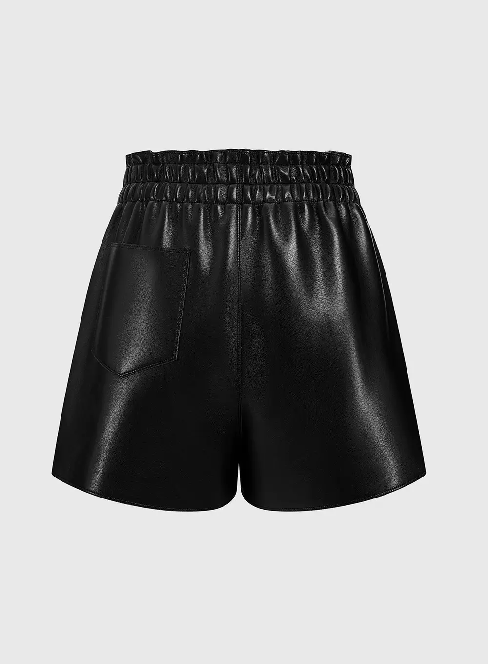 Button-Front Faux Leather Skort