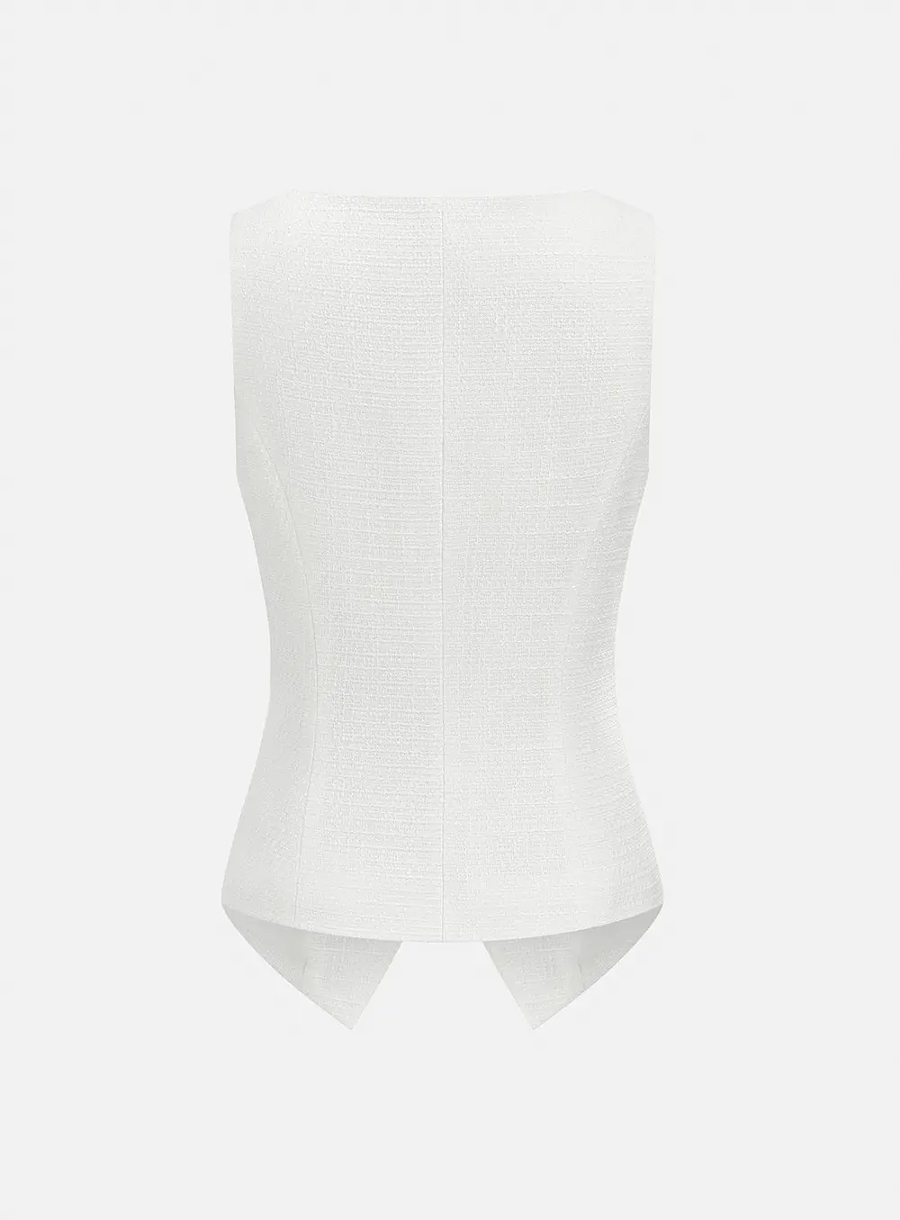 Tweed Sleeveless Metal Button Vest & Shorts Set