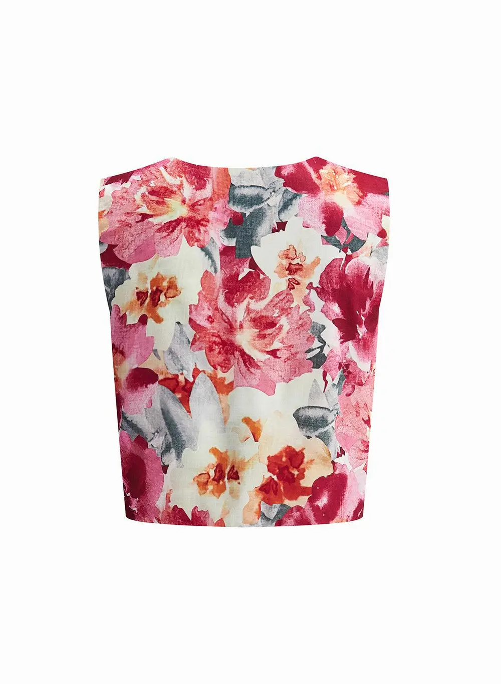 Floral Print Sleeveless Shorts Set