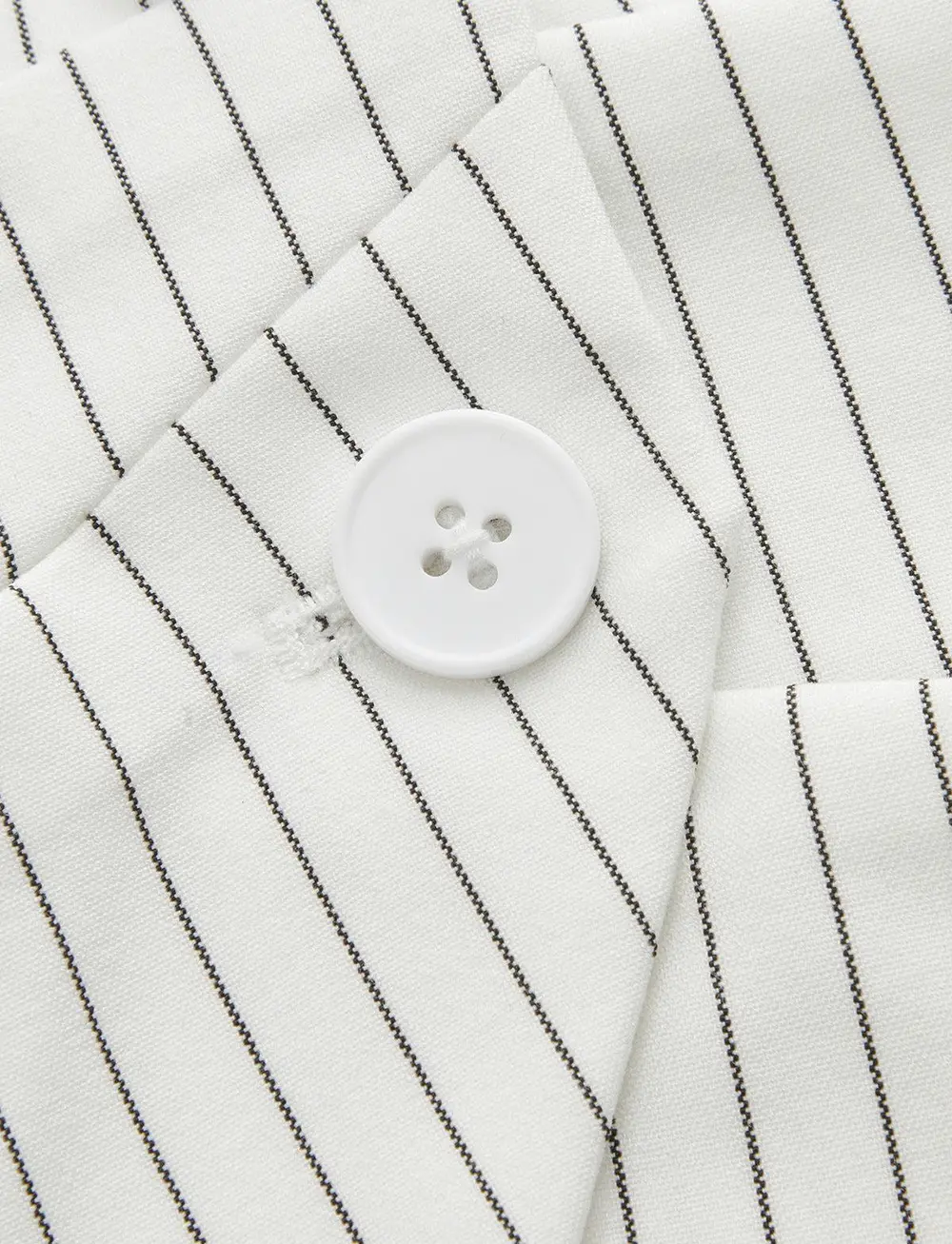 Pinstripe Asymmetric Button Vest & Shorts Set