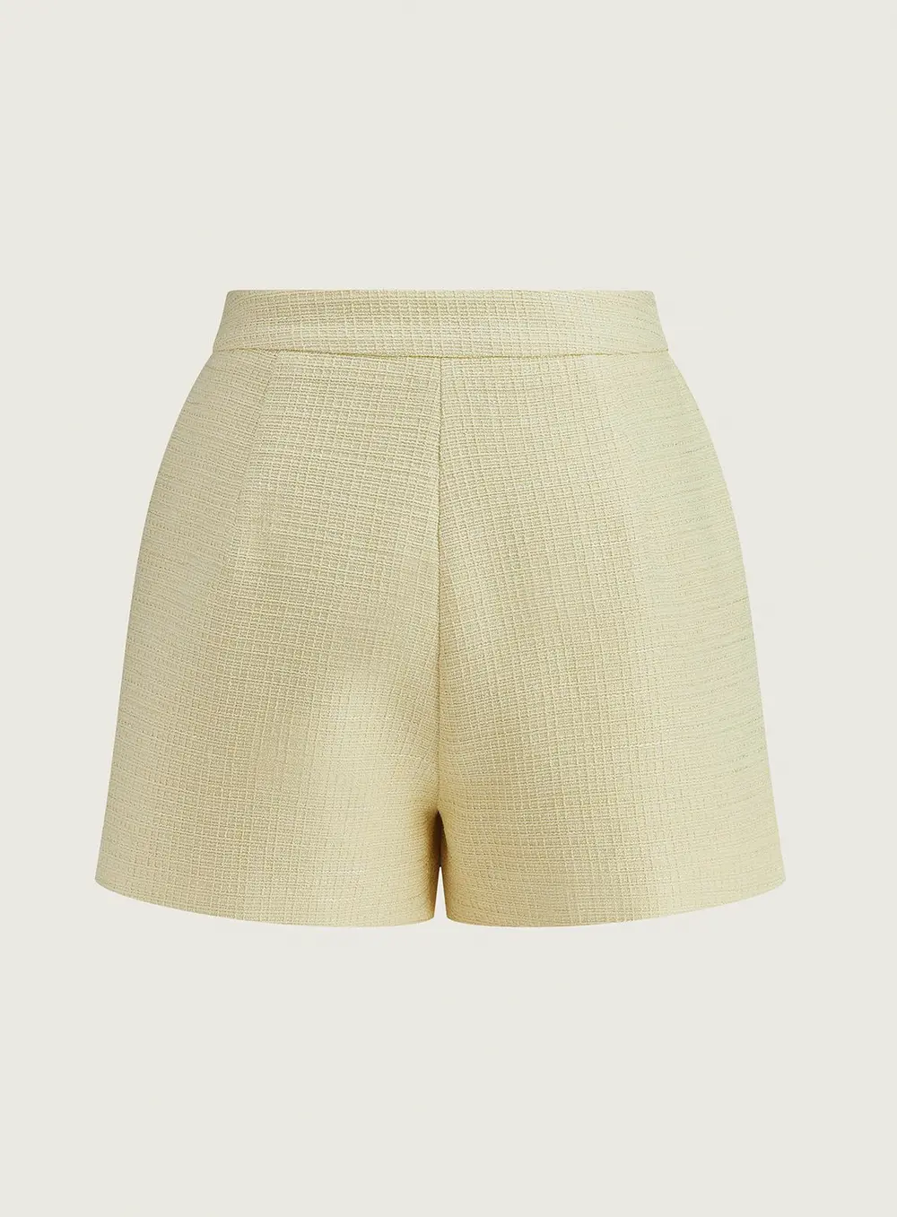 Pearl Button Tweed Vest and Shorts Set