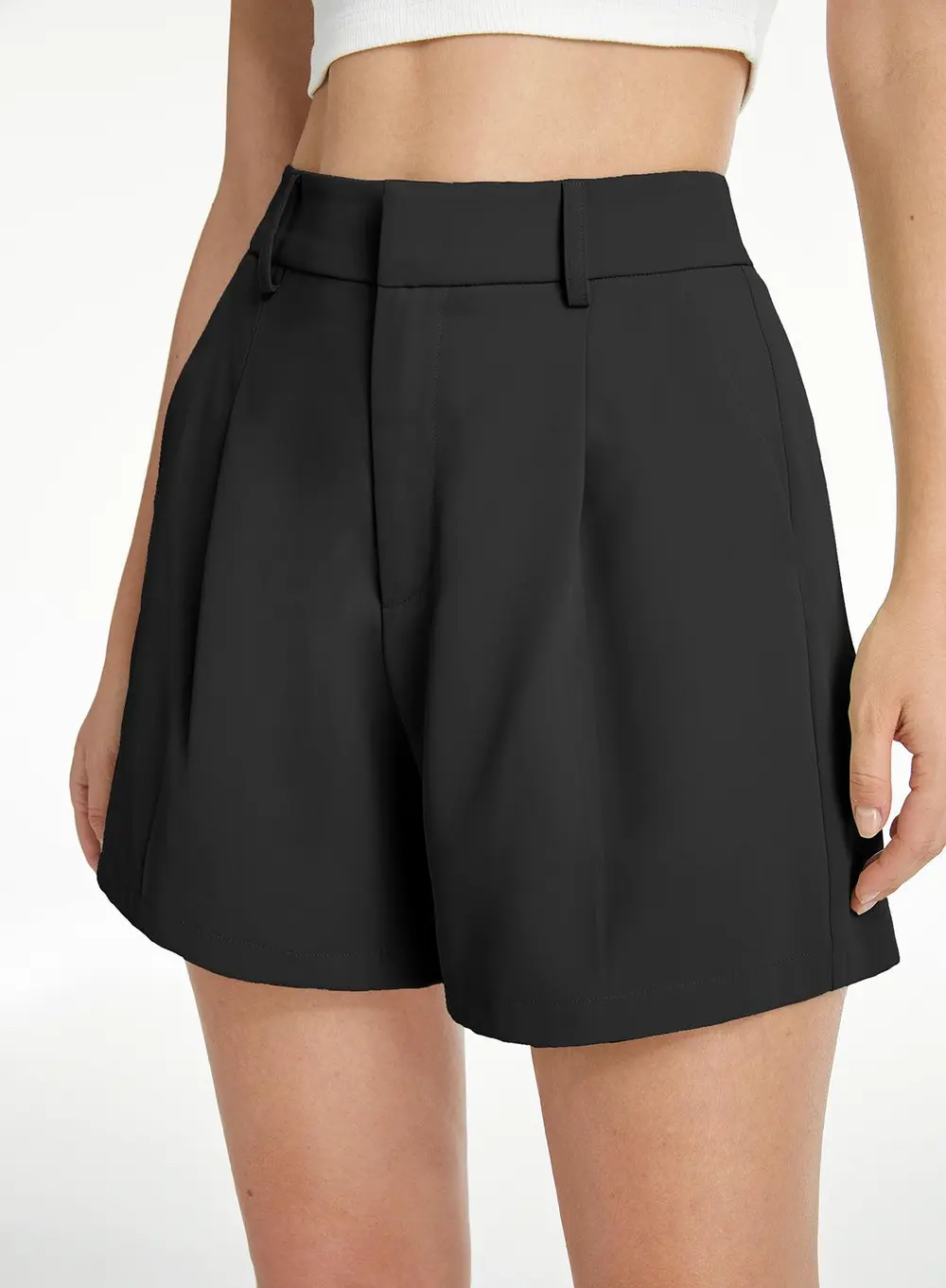 High Waisted Pastel Trouser Shorts