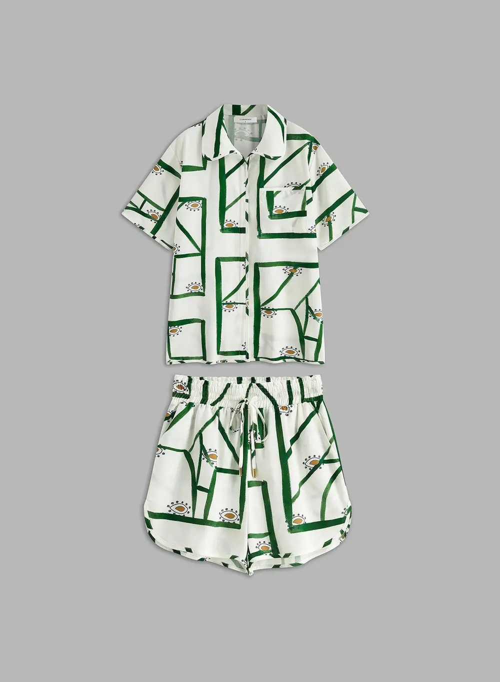 Print Drawstring Shorts Set