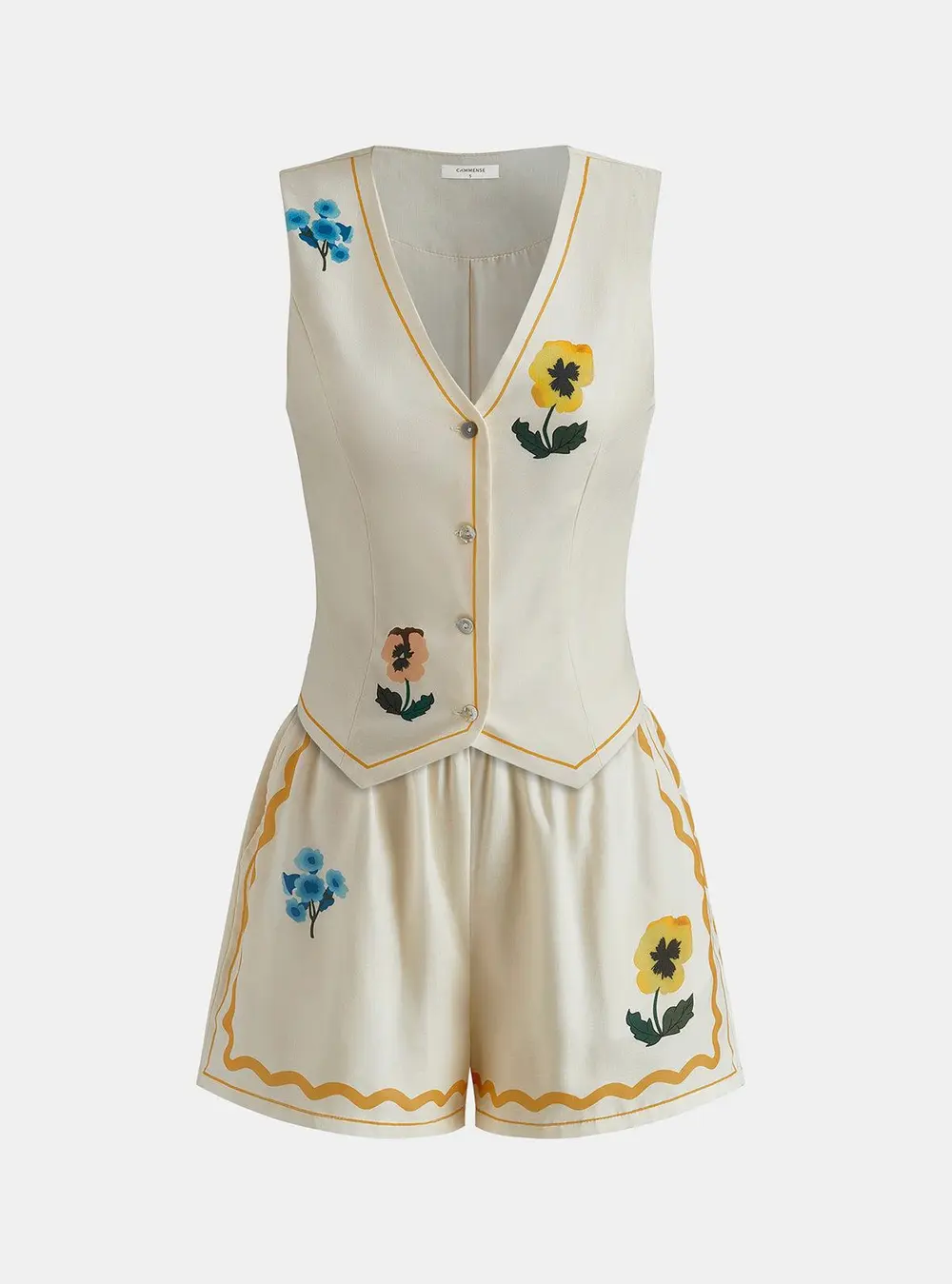 Floral Print Tank Shorts Set