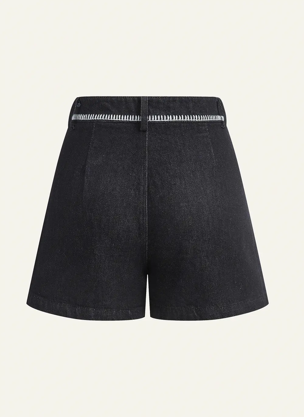 Contrast Trim Denim Shorts