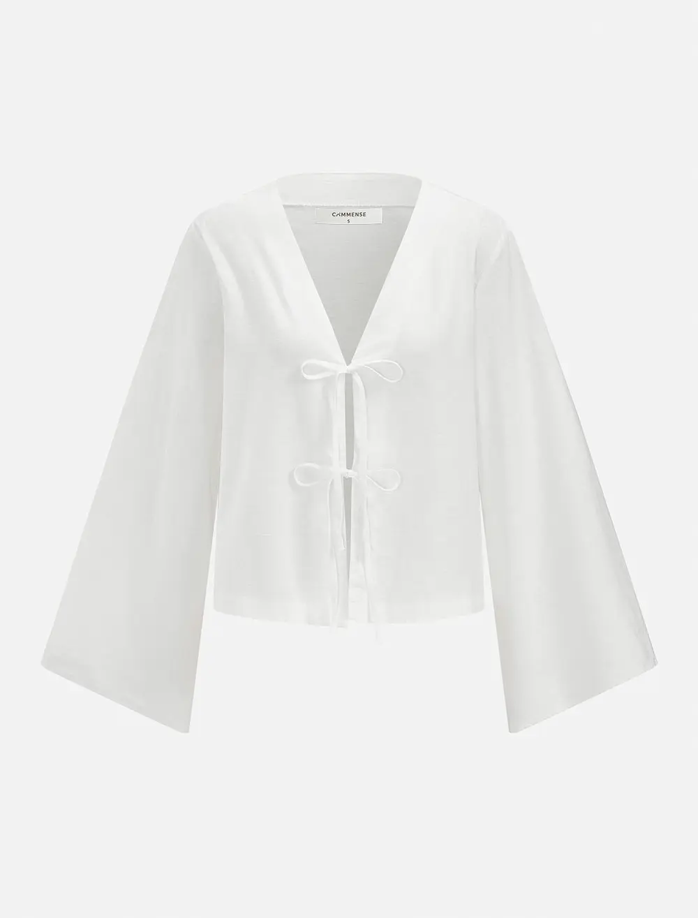 Cotton Tie-Front Blouse & Ruffled Shorts Set