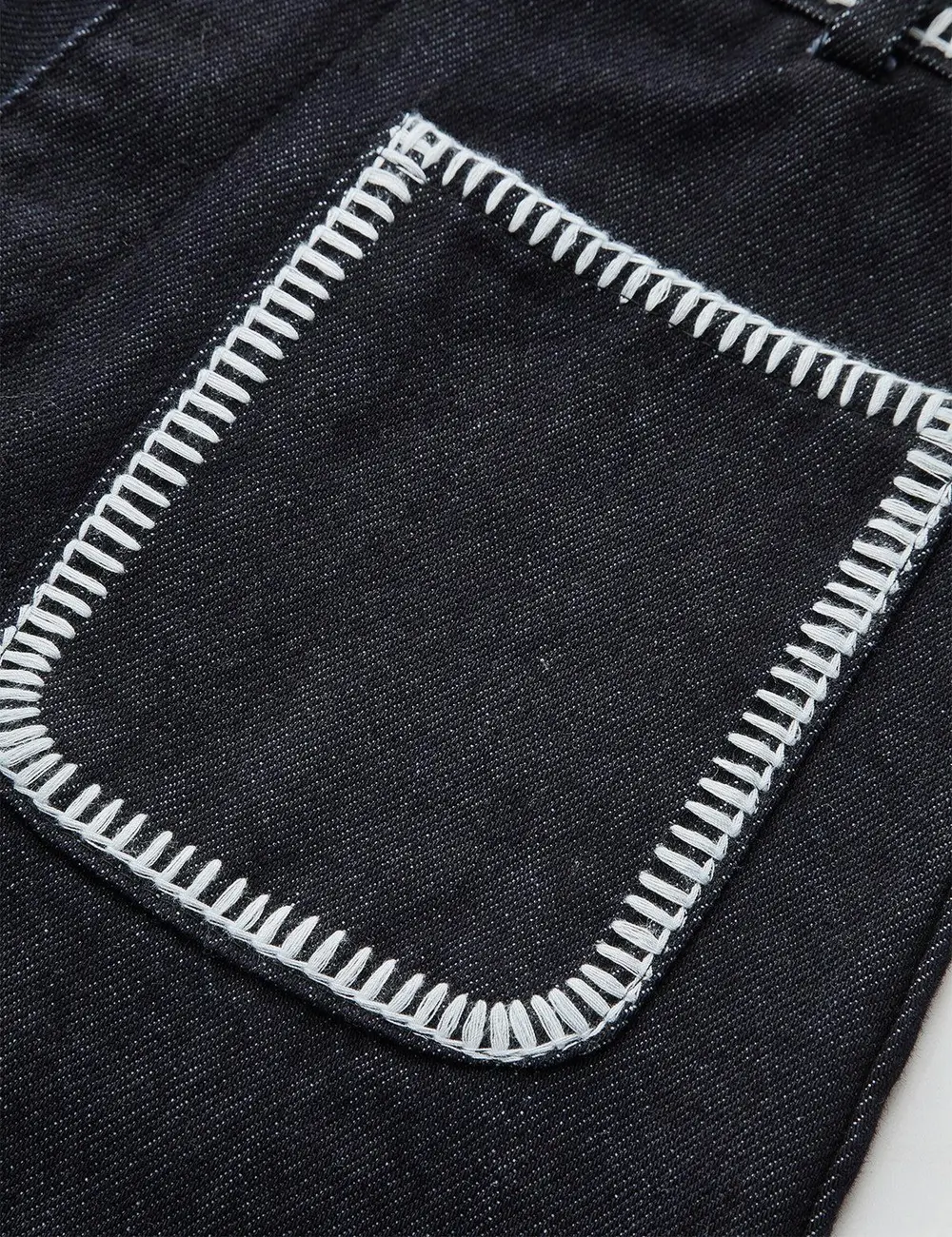 Contrast Trim Denim Shorts