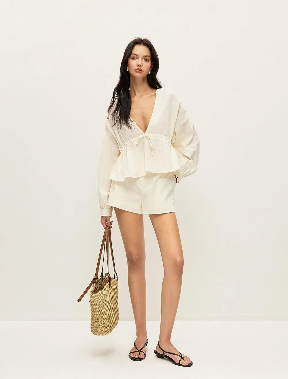 Cotton Pockets Shorts Set