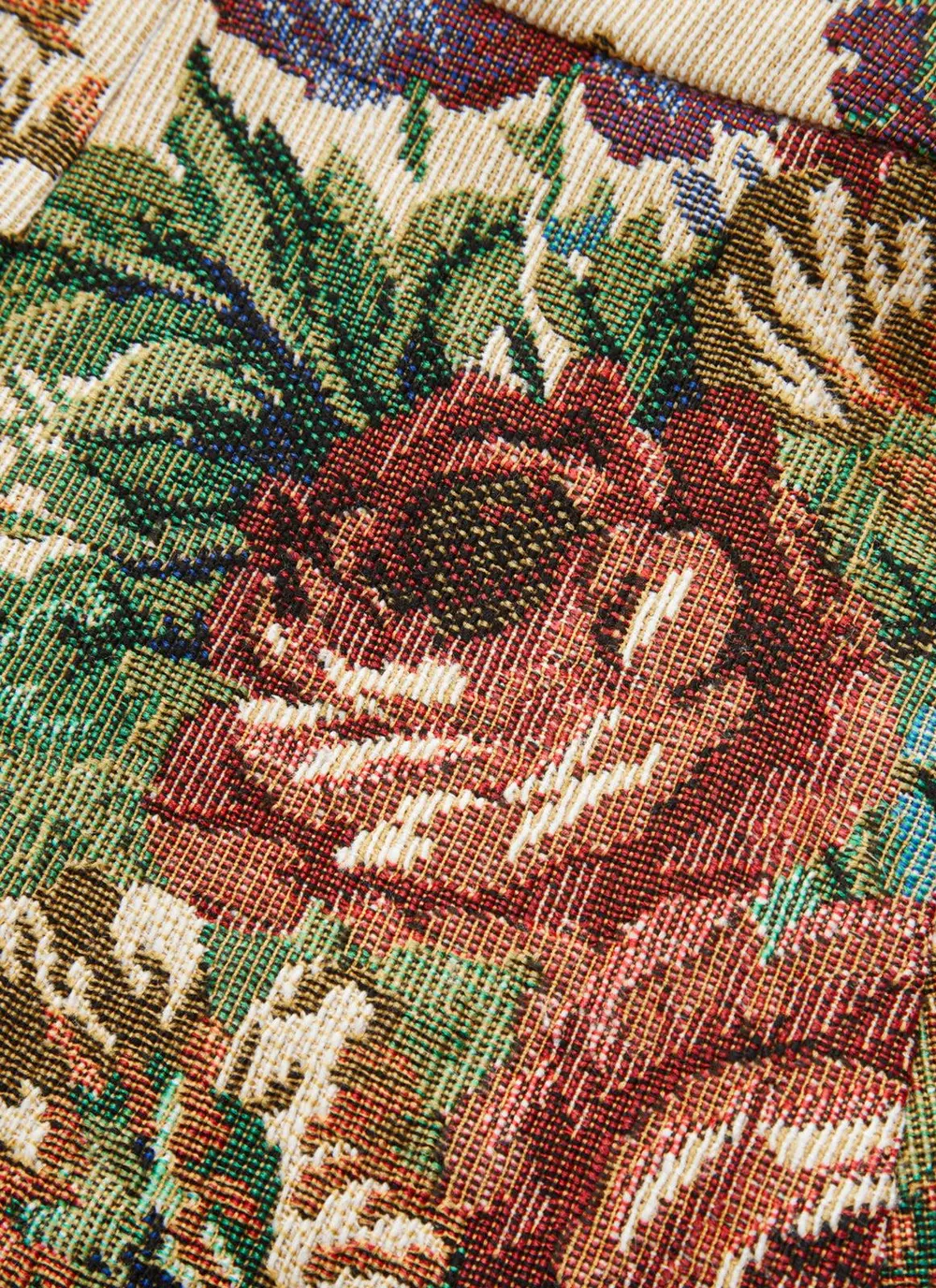 Floral Jacquard Mid-Waist Shorts