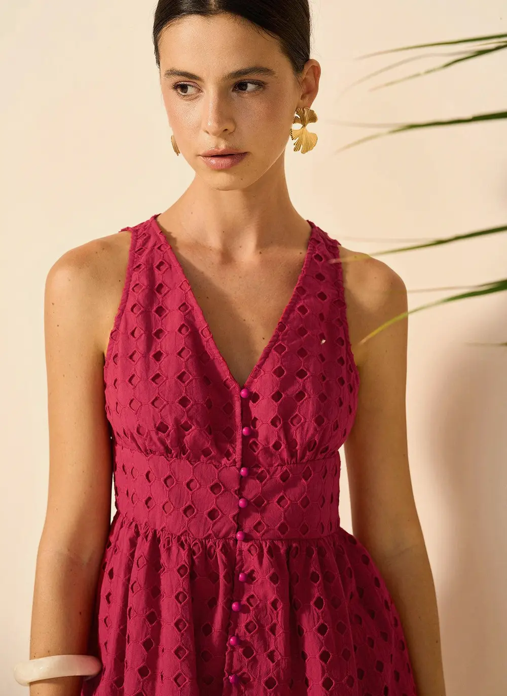 Eyelet Peplum Top With Shorts Set