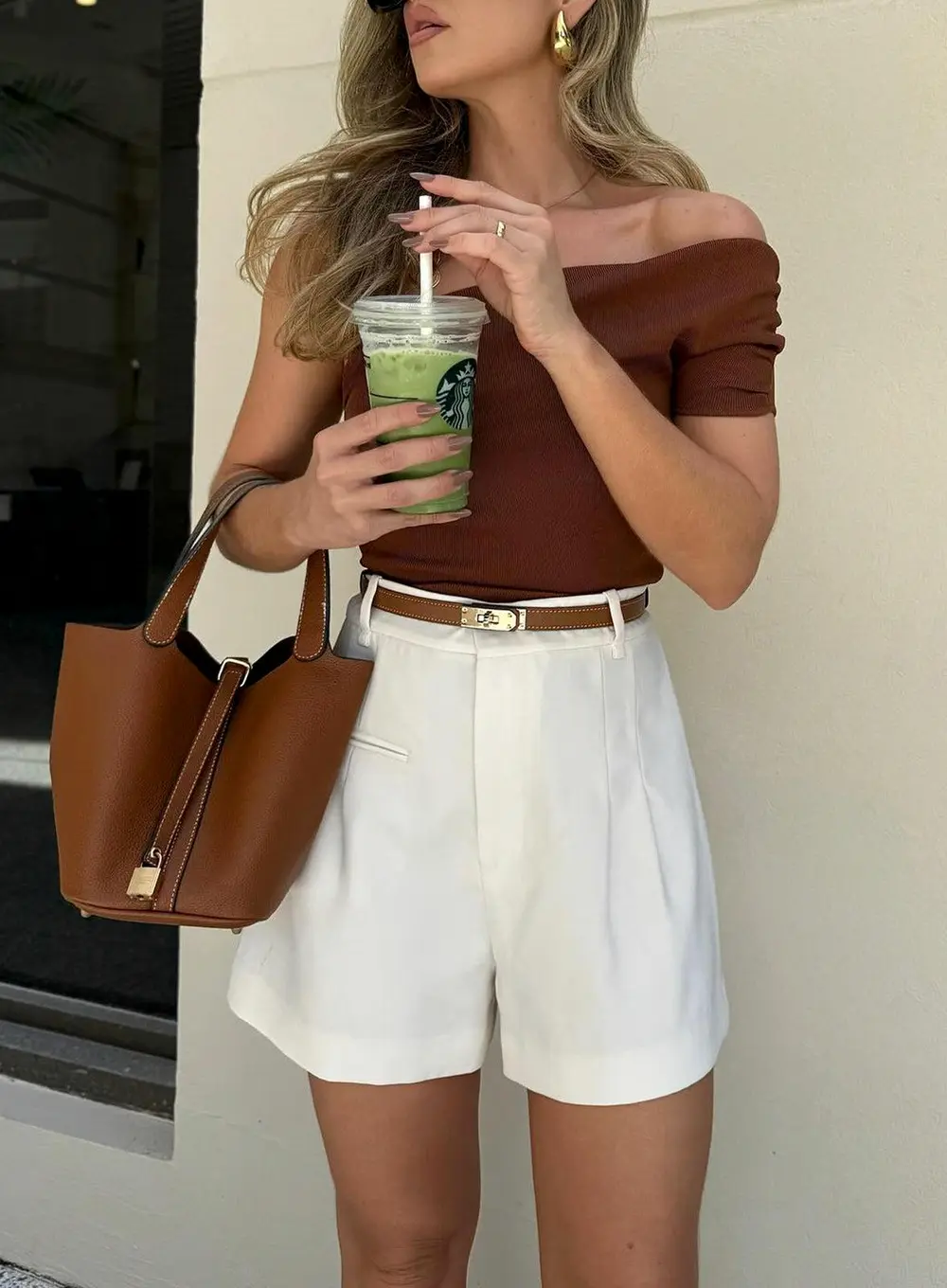 Semi-Sheer Mid-Waist Shorts Without Belt