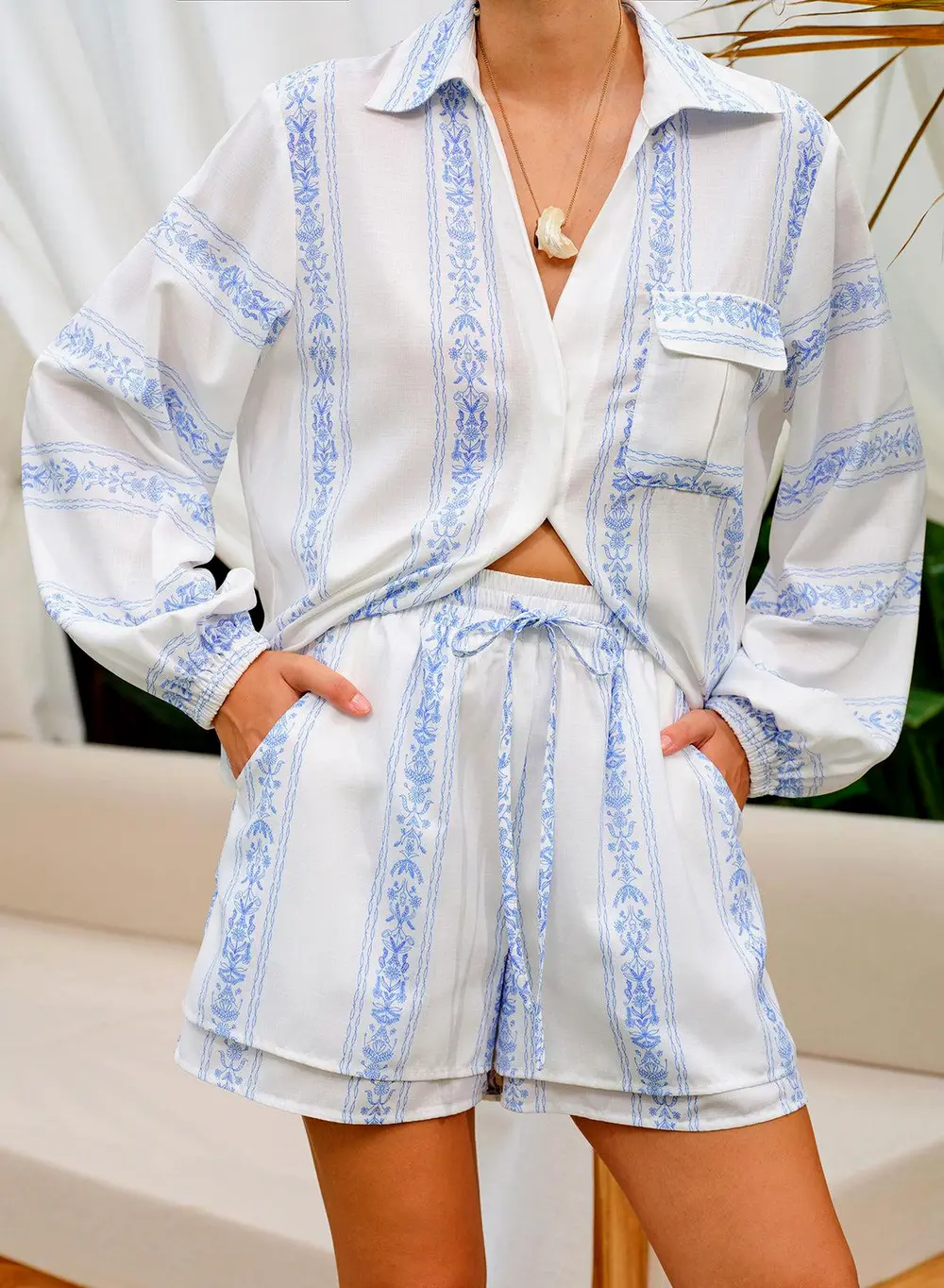 Floral Printed Shorts Set