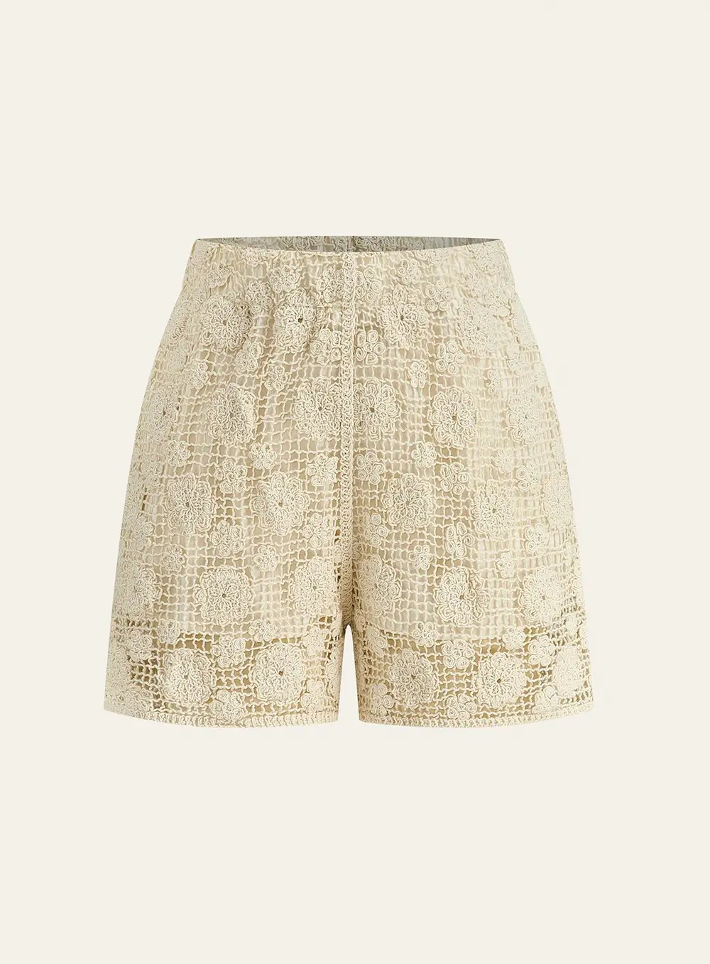 Floral Lace Sleeveless Shorts Set