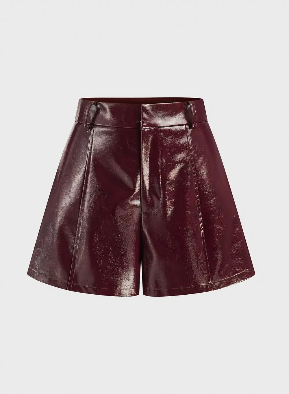 Faux Leather A-Line Shorts