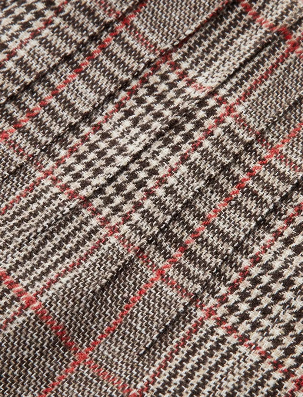 High-Waist Plaid Tweed Shorts