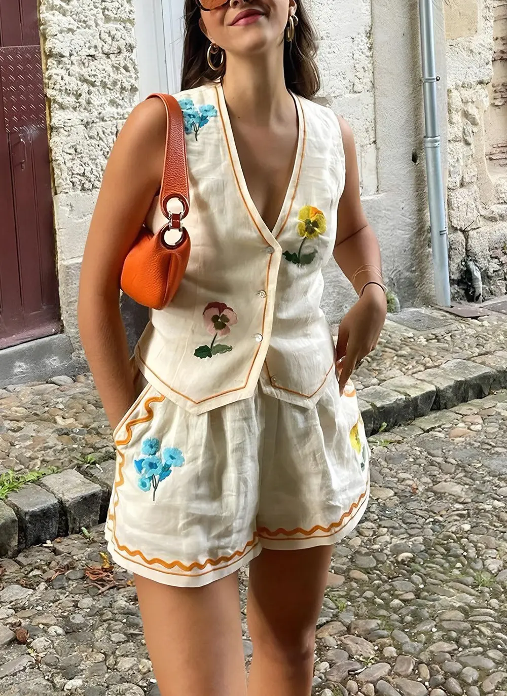 Floral Print Tank Shorts Set