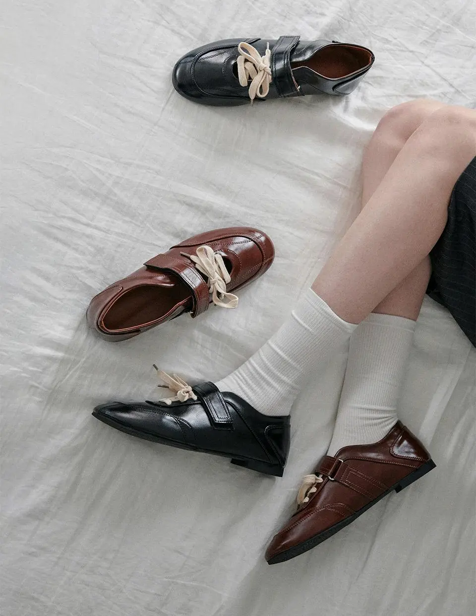 Velcro Lace Flats (ljh7121)