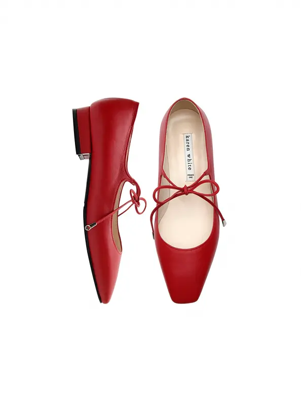 Girlish Ribbon Flat Shoes