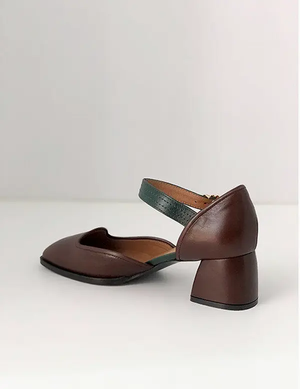 Sarah Mary Jane Pumps - Brown