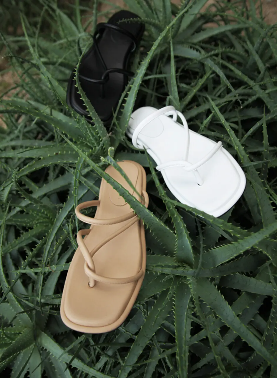 Maya Slides_Leather Beige