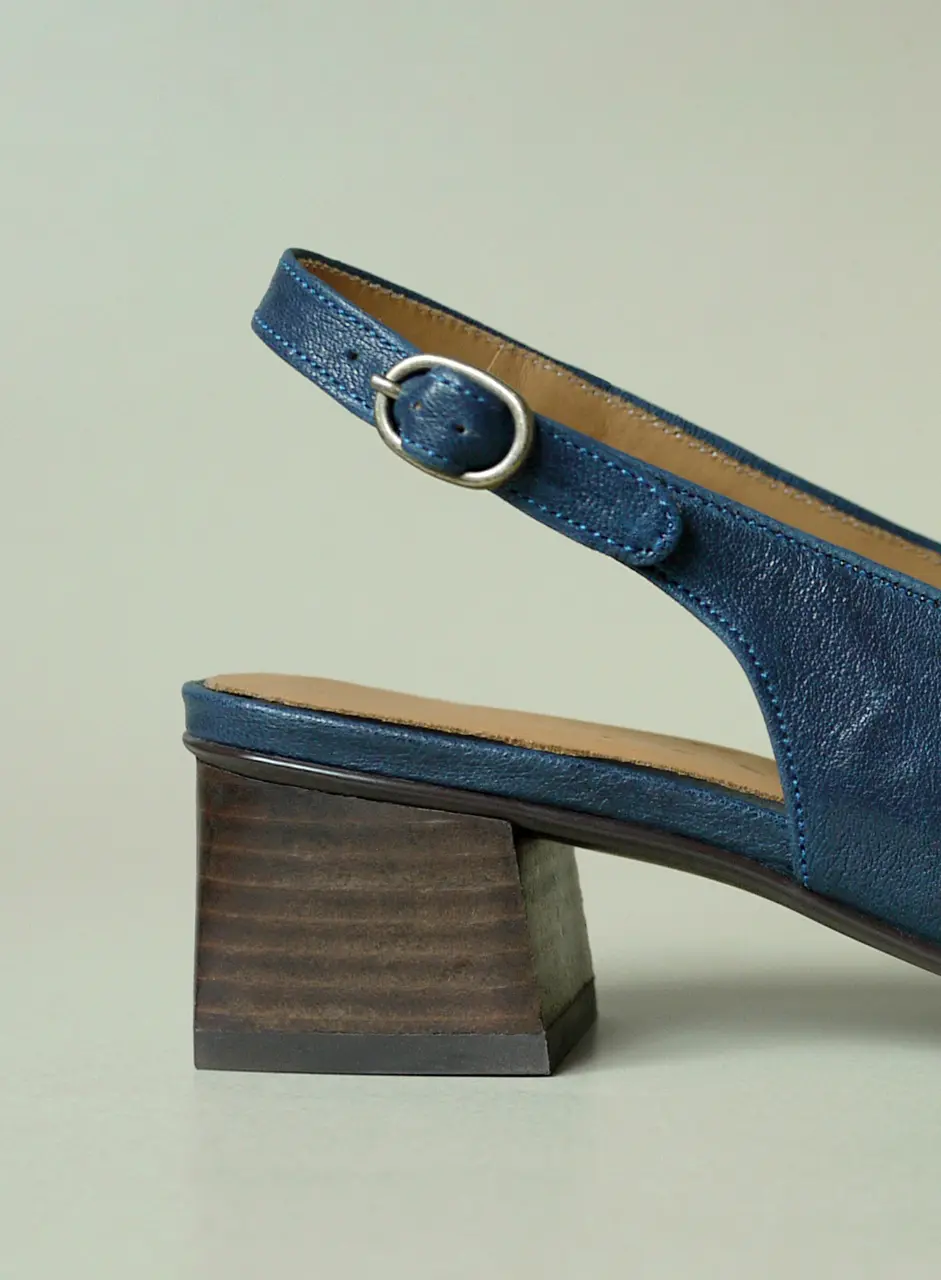 Block Heel Slingback Loafers_Indigo